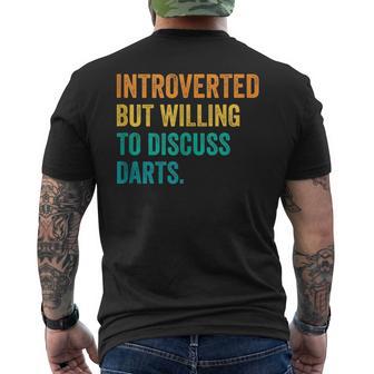 Introvertido Pero Dispuesto A Discutir Dardos Jugador De Dardos In Mangas Camiseta Hombre Estampado Espalda - Regaloses