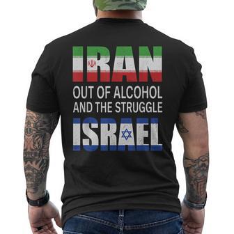 Iran Out Of Alcohol And The Struggle Israel Vintage Men's T-shirt Back Print - Thegiftio UK