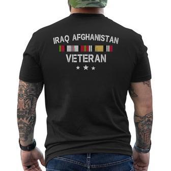 Iraq Afghanistan Veteran Pride Service Ribbon Men's T-shirt Back Print - Thegiftio UK
