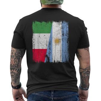 Italia Argentina Media Bandera Italiana Raíces Argentinas Camiseta Hombre Estampado Espalda - Regaloses