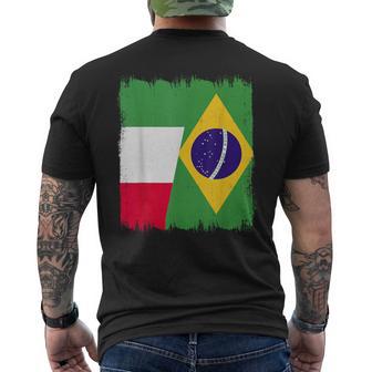 Italia Brasil Bandera Italiana Raíces Brasileñas Or Camiseta Hombre Estampado Espalda - Regaloses