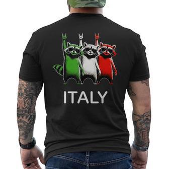 Italien-Flagge Lustig Waschbär Herren Damen Kinder Lustig Italienisch T-Shirt mit Rückendruck - Seseable