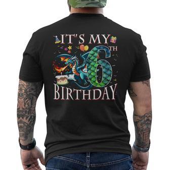 It's My 6Th Birthday Dragon Party Dragon Lover 6 Years Old Men's T-shirt Back Print - Thegiftio UK