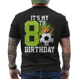 It's My 8Th Birthday Boy Soccer Ball 8 Year Old Birthday Men's T-shirt Back Print - Monsterry
