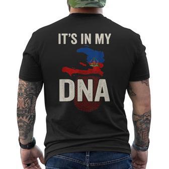 Its In My Dna Haiti Haitian Flag Fingerprint Men's T-shirt Back Print - Thegiftio UK