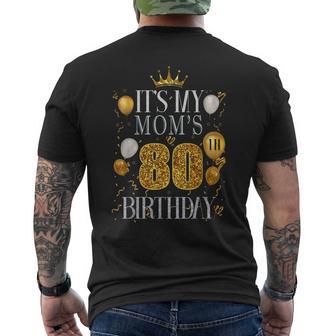It's My Mom's 80Th Birthday Happy Birthday 80 Years Old Men's T-shirt Back Print - Thegiftio UK