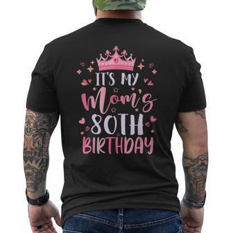 It's My Mom's 80Th Birthday Pink Happy 80 Years Old Men's T-shirt Back Print - Thegiftio UK