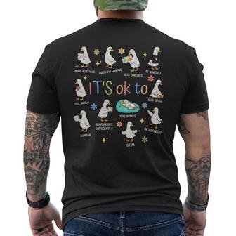 It’S Ok To Be Different Autism Goose Men's T-shirt Back Print - Thegiftio UK