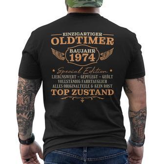 Jahrgang 1974 Geboren Oldtimerintage 50 Geburtstag T-Shirt mit Rückendruck - Seseable