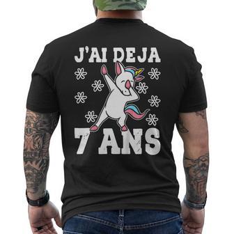 J'ai Deja 7 Ans Licorne 7Eme Anniversaire Enfant Cadeau T-shirt imprimé au dos - Cadeauxyz