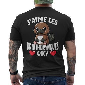 J’Aime Les Ornithorynques Ok Ornithorynque Mignon T-shirt imprimé au dos - Cadeauxyz