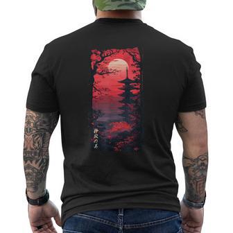 Japan Retro 80Er 90Er In Grunge Cherry Blossomaporwave T-Shirt mit Rückendruck - Seseable