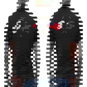 Japanese Flag Taiwanese Flag 台湾の遺産 台湾のルーツ 日本の国旗 台湾の国旗 メンズTシャツ バックプリント - Kawaiitshirt