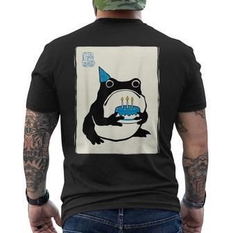 Japanese Kawaii Happy Birthday Grumpy Frog Birthday Men's T-shirt Back Print - Thegiftio