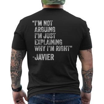 Javier Zitat Lustiger Geburtstag Custom Name Idee Ingenieur T-Shirt mit Rückendruck - Seseable