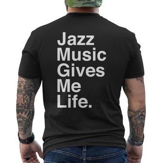 Jazz Music Gives Me Life Quote 長袖tシャツ メンズTシャツ バックプリント - Kawaiitshirt