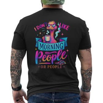 Je N'aime Pas Les Gens Du Matin Ou Les Gens T-shirt imprimé au dos - Cadeauxyz