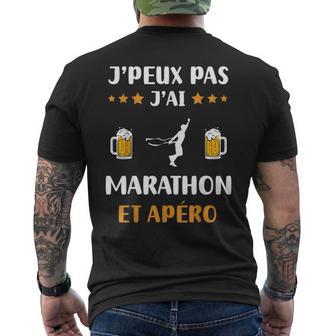 Je Peux Pas J'ai Marathon Et Apéro Humour Marathon T-shirt imprimé au dos - Cadeauxyz