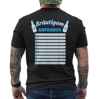 Jga Checkliste Jga Aufgaben Für Den Bräutigam T-Shirt mit Rückendruck - Seseable