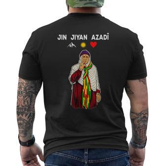 Jin Jiyan Azadî Kurdistan Nowruz Rojava Ich Liebe Kurdistan T-Shirt mit Rückendruck - Seseable