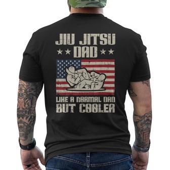 Jiu Jitsu Dad Like Normal Cooler Us Flag Fathers Day Bjj Men Men's T-shirt Back Print - Thegiftio UK