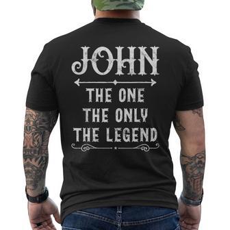 John The One The Only The Legend Father's Day For John Men's T-shirt Back Print - Thegiftio UK