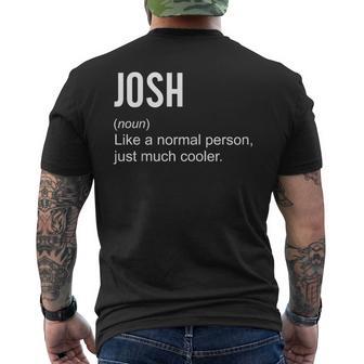 Josh Definition Name Personalized Birthday Men's T-shirt Back Print - Thegiftio UK