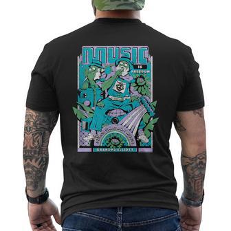 Jugando Por El Cambio Grandpa Elliot Music Is Freedom Camiseta Hombre Estampado Espalda - Regaloses