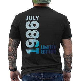 Juillet 1986 Année 1986 Rétro 1986Intage Édition Limitée 1986 T-shirt imprimé au dos - Cadeauxyz