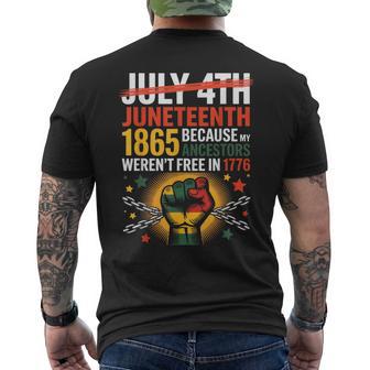 Junenth 1865 Black History Freedom Pride Graphic Men's T-shirt Back Print - Thegiftio UK