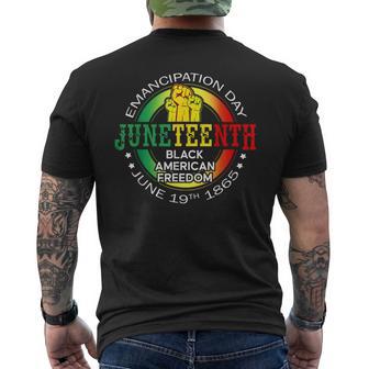 Junenth African American Freedom 1865 Black History Month Men's T-shirt Back Print - Thegiftio UK