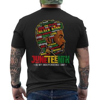 Junenth For Dad Black King African American Men's T-shirt Back Print - Thegiftio