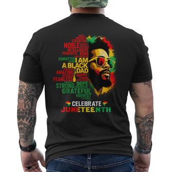 Junenth Father's Day Black Dad Happy Holiday Celebration Men's T-shirt Back Print | Seseable UK