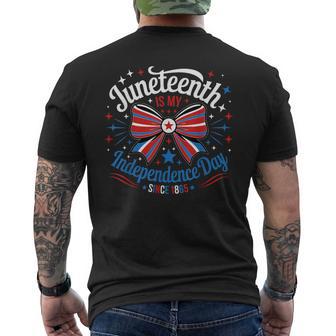 Junenth Is My Independence Day Since 1865 Red White Blue Men's T-shirt Back Print - Thegiftio UK