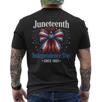 Junenth Is My Independence Day Since 1865 Red White Blue Men's T-shirt Back Print - Thegiftio UK