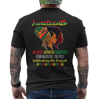 Junenth Is My Independence Day Believe Achieve Succeed Men's T-shirt Back Print - Thegiftio UK