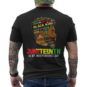 Junenth Is My Independence Day Black King Fathers Day Men Men's T-shirt Back Print - Thegiftio UK