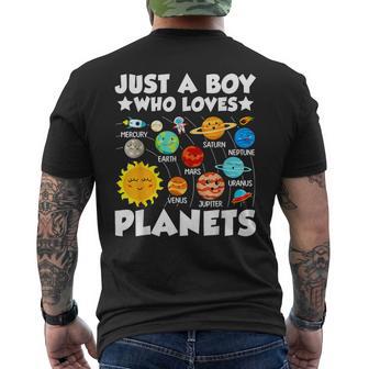 Just A Boy Who Loves Planets System Astronomy Space Men's T-shirt Back Print - Thegiftio UK