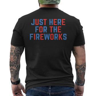 Just Here For The Fireworks American 4Th Of July Couples Men's T-shirt Back Print - Thegiftio UK