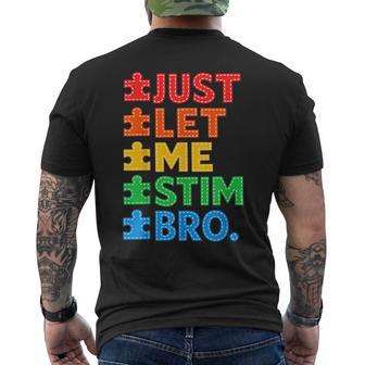 Just Let Me Stim Cute Autism Awareness Boys Kids Men's T-shirt Back Print | Mazezy
