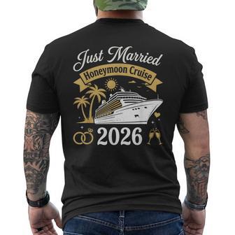 Just Married Honeymoon Cruise 2026 Men's T-shirt Back Print - Thegiftio UK
