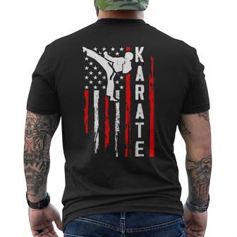 Karate Usa American Flag Men's T-shirt Back Print - Thegiftio UK