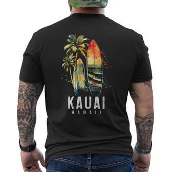 Kauai Hawaii Surf Hawaiian Vintage Surfing Surfer Men's T-shirt Back Print | Seseable UK