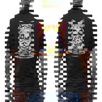 Kawaii Neko Cat Mangeant Onigiri Omusubi Amateur De Nourriture Japonaise T-shirt imprimé au dos - Cadeauxyz