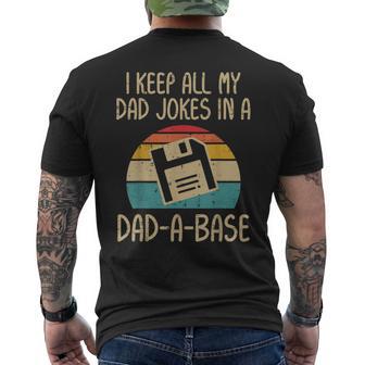 Keep Dad Jokes Dad A Base Disk Fathers Day Papa Daddy Men's T-shirt Back Print - Thegiftio UK