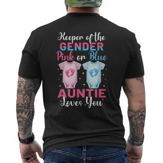 Keeper Of The Gender Auntie Loves You Gender Reveal Men's T-shirt Back Print - Thegiftio UK