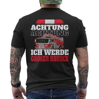 Kinder Ich Werde Großer Bruder Feuerwehr Geschenk T-Shirt mit Rückendruck - Seseable