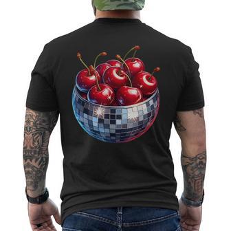 Kirschen Discokugel Kirscheommerfrucht Retro Party Liebhaber T-Shirt mit Rückendruck - Seseable