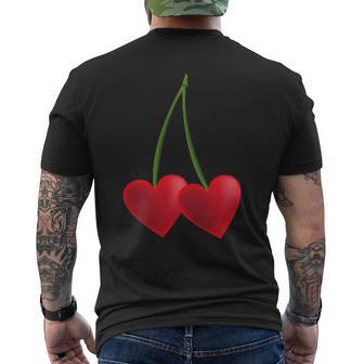 Kirschen Herz Liebe Obst Frucht Cherriesalentinstag Cherry T-Shirt mit Rückendruck - Seseable