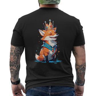 Königlicher Fuchs König Mit Krone Majestät Fantasie Umhang T-Shirt mit Rückendruck - Geschenkecke